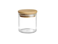 Pote de Vidro 140ml Hermético Tampa De Bambu + BRINDE