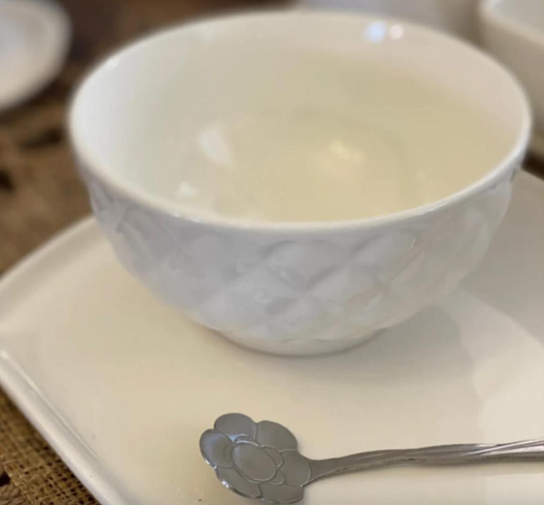 Bowl de Porcelana Diamond Branco 380ml - Lyor