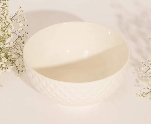 Bowl de Porcelana Diamond Branco 380ml - Lyor