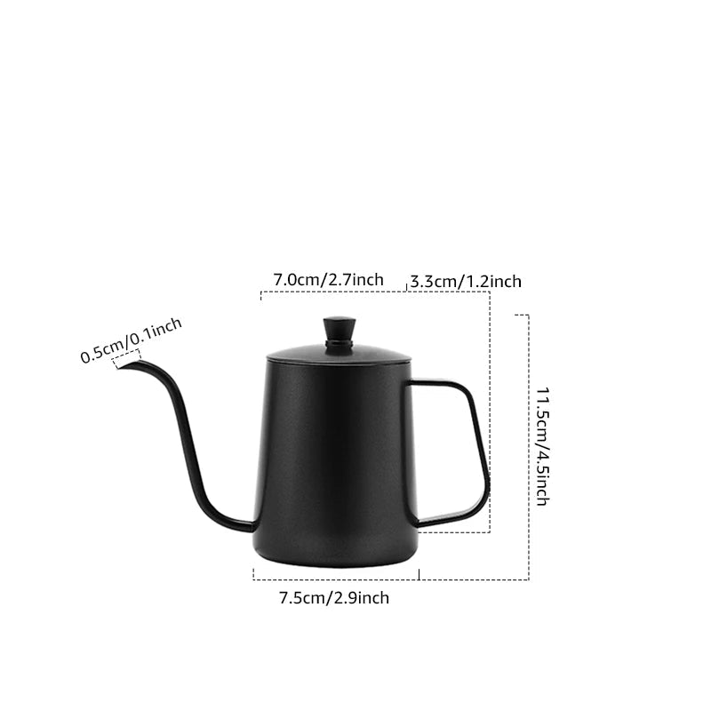 Cafeteira e Chaleira Pescoço de Ganso Preta Aço Inoxidável - 250ml e 350ml