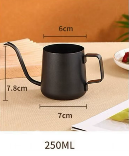 Cafeteira e Chaleira Pescoço de Ganso Preta Aço Inoxidável - 250ml e 350ml