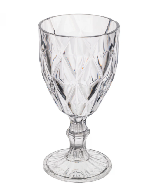 Conjunto de 6 Copos de vidro Diamond Bico de Jaca - Transparente