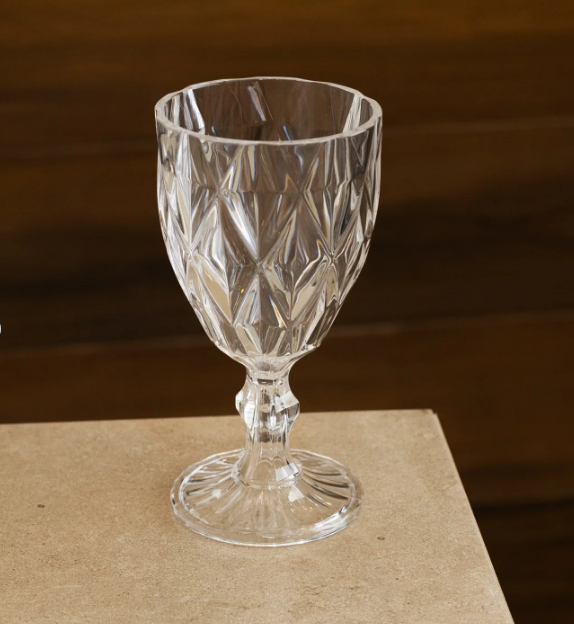 Conjunto de 6 Copos de vidro Diamond Bico de Jaca - Transparente