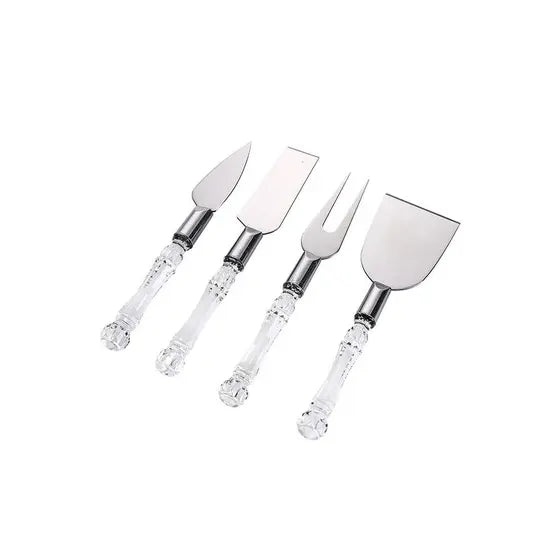 Tábua de Frios + 4 talheres para queijo - Bambu retangular com 4 Divisórias