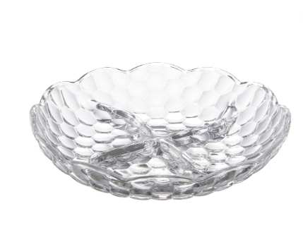 Petisqueira de Vidro  c/ 04 Divisórias - 18cm - Fratelli