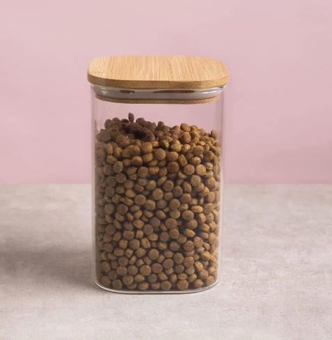 Pote de Vidro 800ml Hermético 800ml Tampa De Bambu + BRINDE