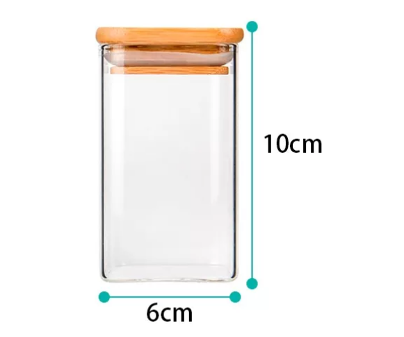 Pote de Vidro 350ml Hermético Tampa De Bambu + BRINDE
