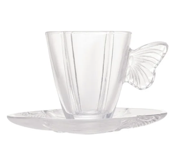 Jogo de 04 Xícaras com Pires Butterfly 180ml -  08pçs Wolff